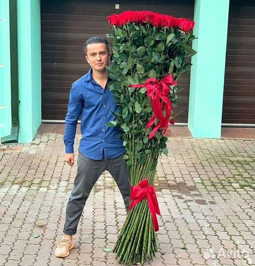 Розы высокие Доставка цветов