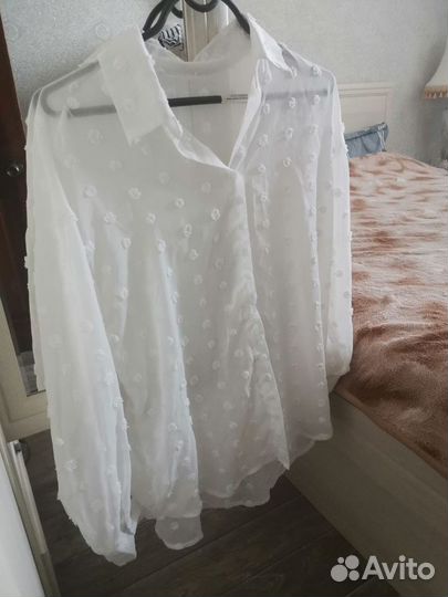 Блузка новая женская белая прозрачная