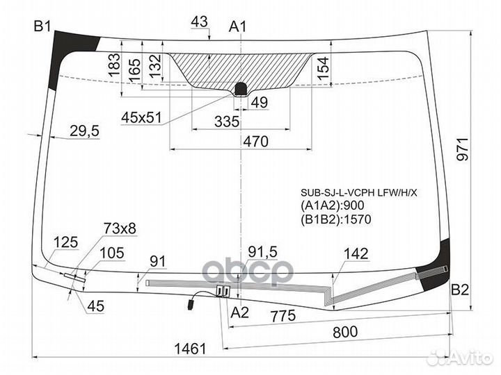 Стекло лобовое с обогревом щеток subaru foreste