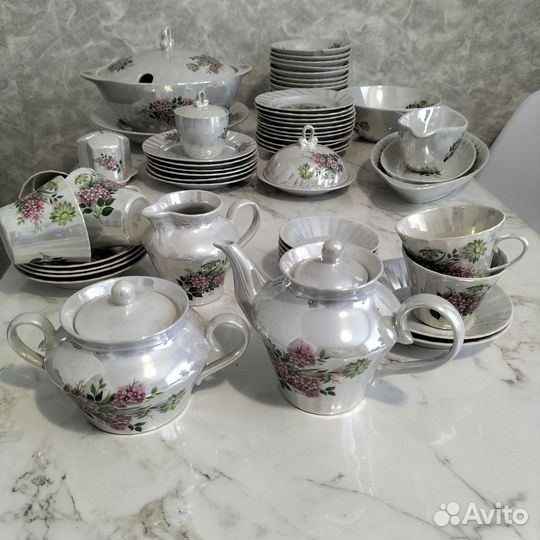 Сервиз столовый чайный Сирень юфз СССР