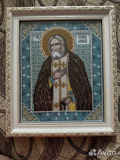 Икона из бисера и мозайки