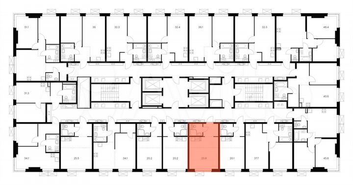 Квартира-студия, 23,8 м², 9/33 эт.