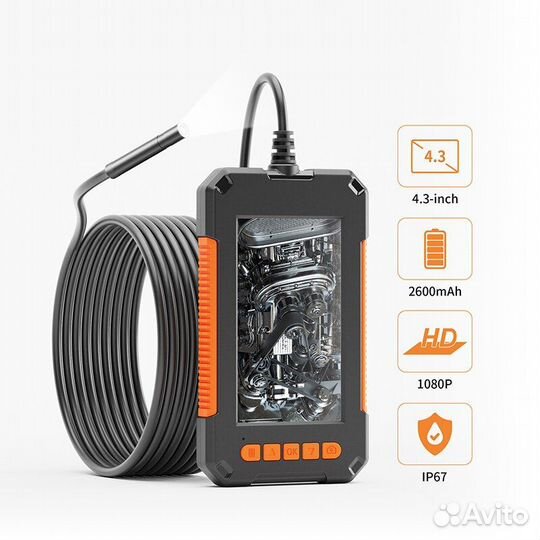 Эндоскоп с экраном 4.3 дюйма 1080P 5,5 мм