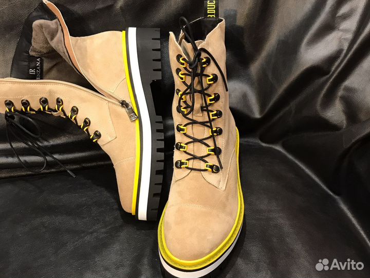 Полу ботинки замшевые натуральная замша 40