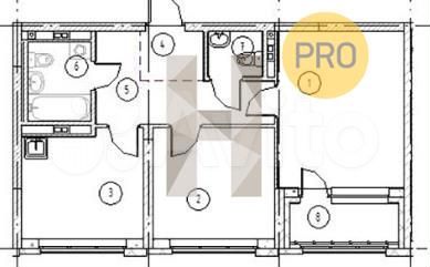 2-к. квартира, 51,6 м², 4/16 эт.