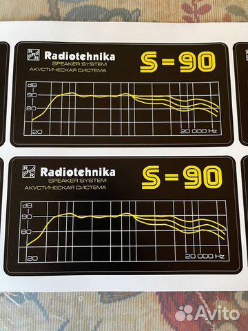 Шильдики наклейки на ас Радиотехника S90