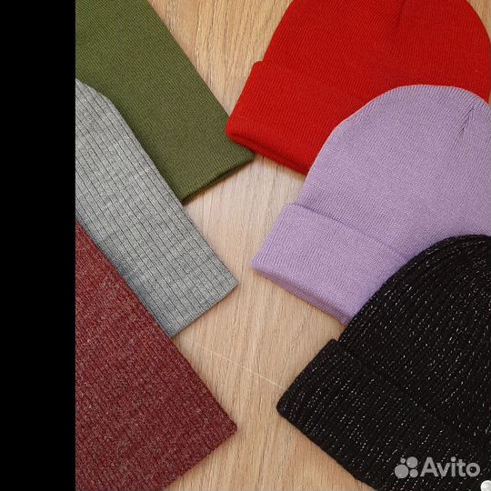 Новые женские шапки бини двойные