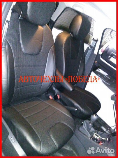 Чехлы Renault Kaptur из экокожи чёрные Классика