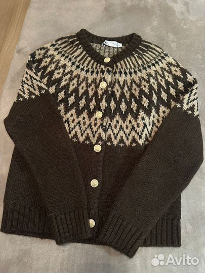 Жаккардовый кардиган zara в наличии