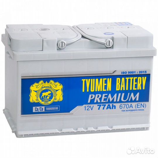 Аккумулятор Тюмень Premium 77L прям. пол. 77 Ач