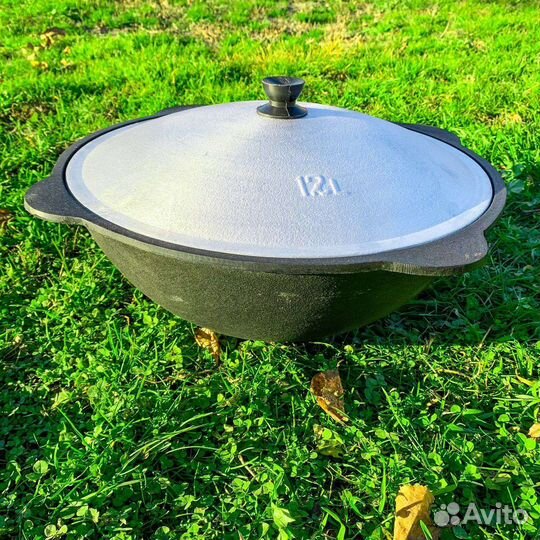 Казан чугунный с крышкой со склада пр-во Наманган