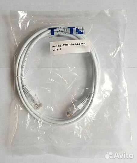 Патч-корд RJ-45 2м, кат.5е, Lanmaster UTP, литой