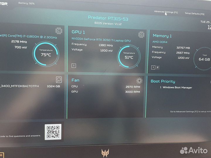 15.6 Acer Predator Triton 300 PT 315-33-77RL