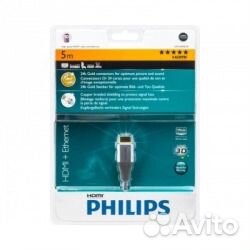 Philips swv3434s/10, hdmi-hdmi, 5м, 4К. Новые