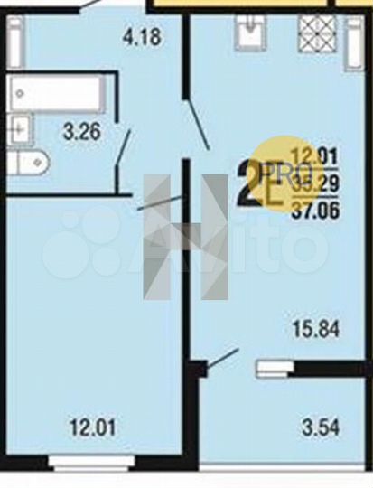 1-к. квартира, 37,1 м², 10/10 эт.
