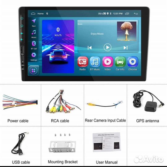 Магнитола 2 din android 9 дюймов 2/32