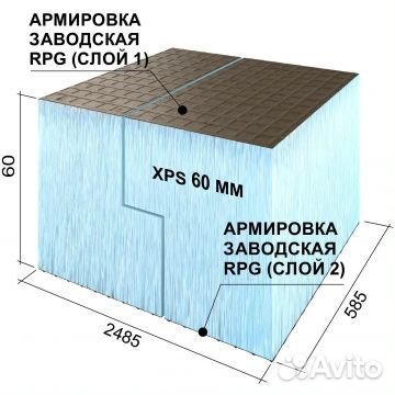 Панель Руспанель рпг двухсторонняя 1/4 2485х585х60