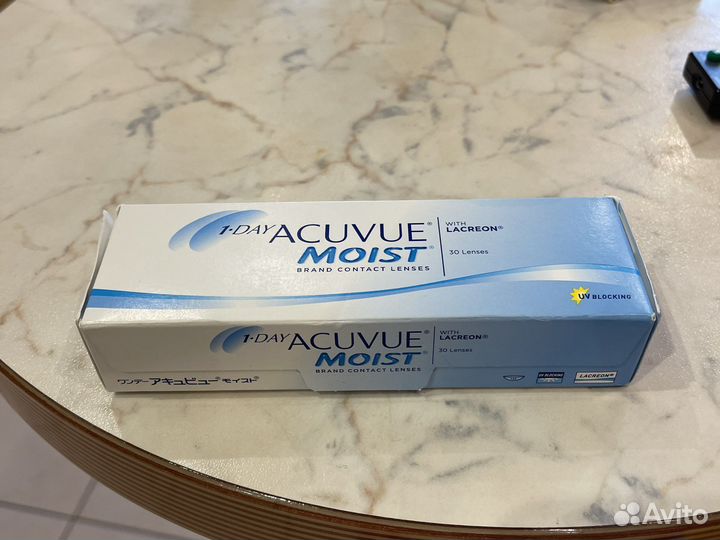 Линзы контактные acuvue moist -8.0, -9.0