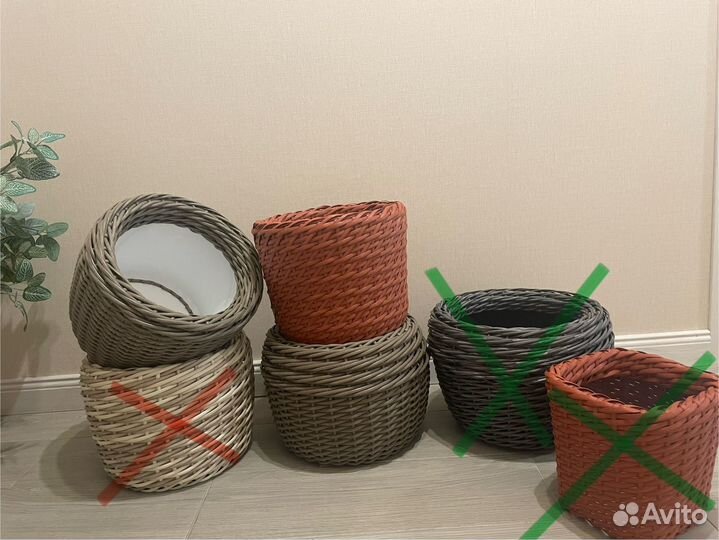 Кашпо из искусственного ротанга