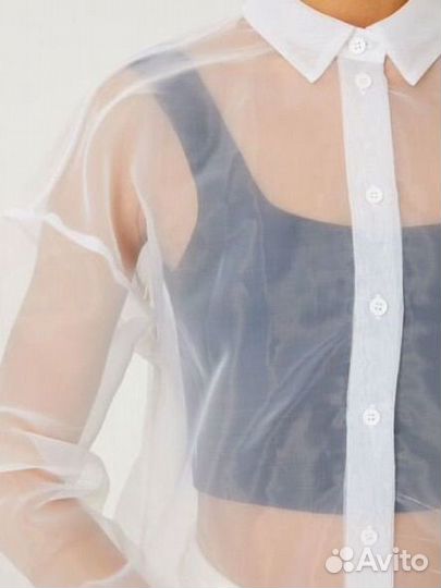 Рубашка из органзы полупрозрачная объемная