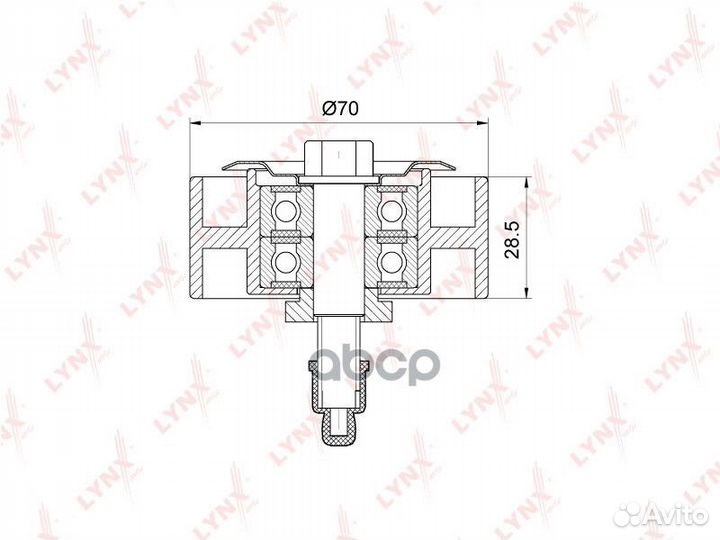 Ролик обводной приводного ремня PB7244 lynxauto