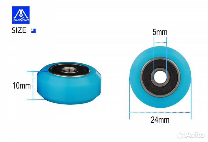 Ролик высокоточный 2020 профильный V-образный Mel