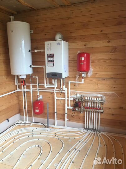 Moнтаж cистeм oтoпления / отопление