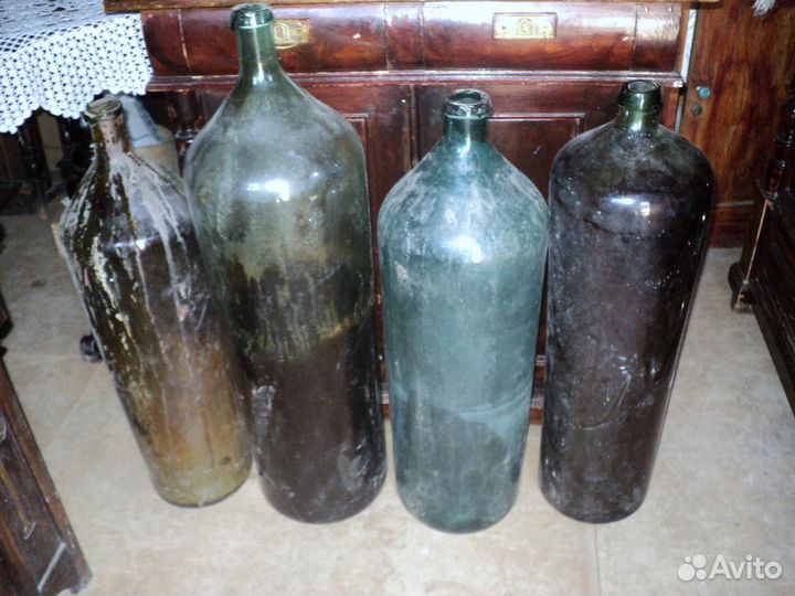 19век бутыли цветное стекло