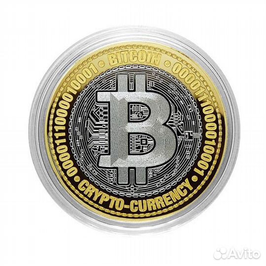 Биткоин. Гравированная монета 10 рублей