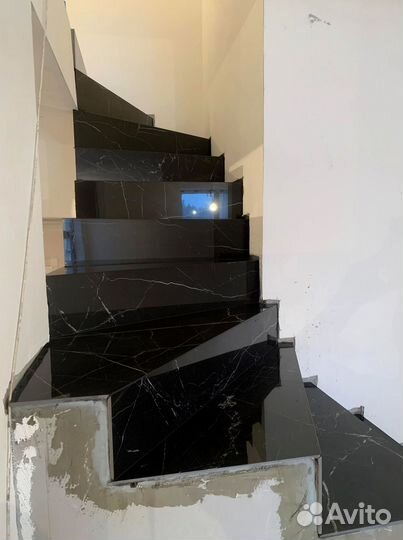 Изготовление ступеней лестницы из керамогранита