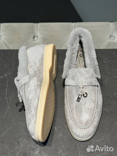 Лоферы меховые Loro Piana