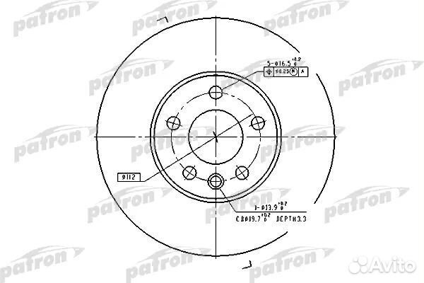 Patron PBD4323 Диск тормозной передн ford galaxy 9