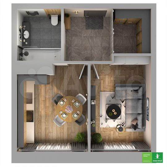 1-к. квартира, 43,2 м², 15/21 эт.