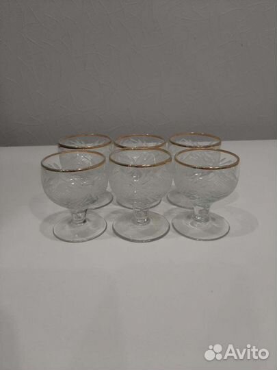 Набор рюмок и фужеров гусевский хрустальный завод