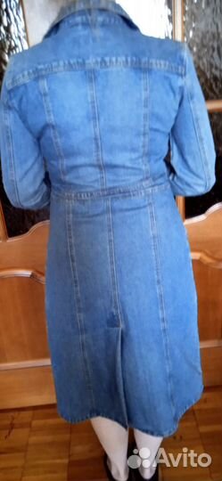 Denim DNM фирменное джинсовое платье плащ 42-44 XS
