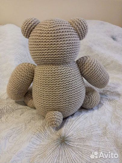 Медведь вязаный, натуральная шерсть 50