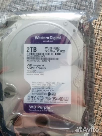 Жесткий диск western digital purple wd20purz