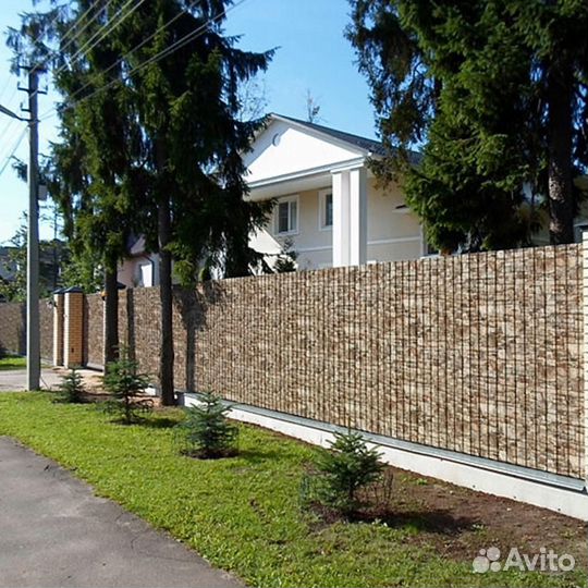 Забор из профнастила под камень в Торопце