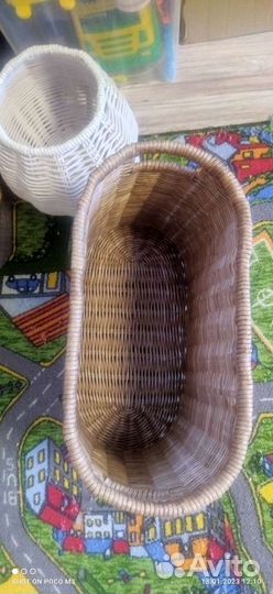 Корзина плетёная из бумажной лозы