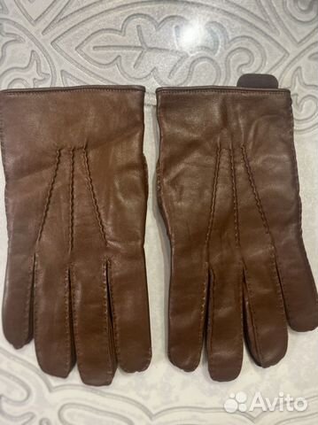 Ermenegildo zegna кожаные перчатки коричневые