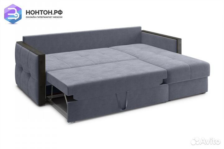 Диван угловой дельфин Инсайд темно-серый