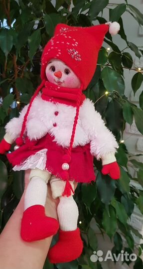 Снеговик, кукла ручной работы