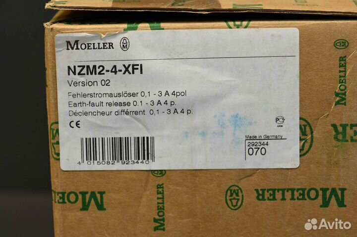Moeller Eaton NZM2-4-XFI 292344 4П новый, 1 шт