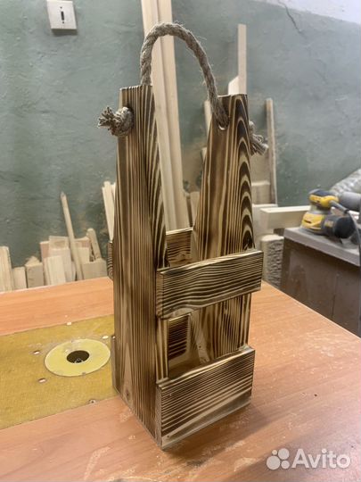 Ящик деревянный, подарочный, переноска для бутылок