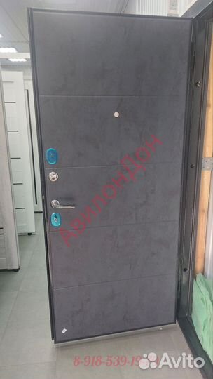 Дверь Гарда 7,5см Букле Чёрный/ Графит бетон