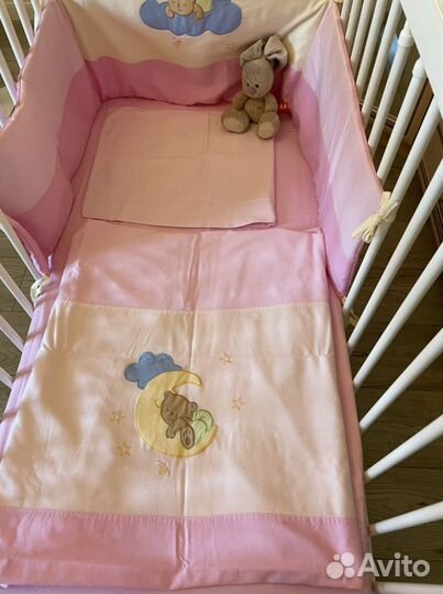 Детский комплект в кроватку с балдахином