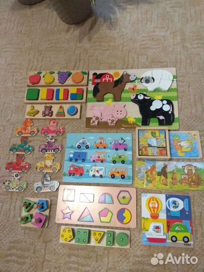Развивающие игры, сортеры, пазлы, карточки и тд