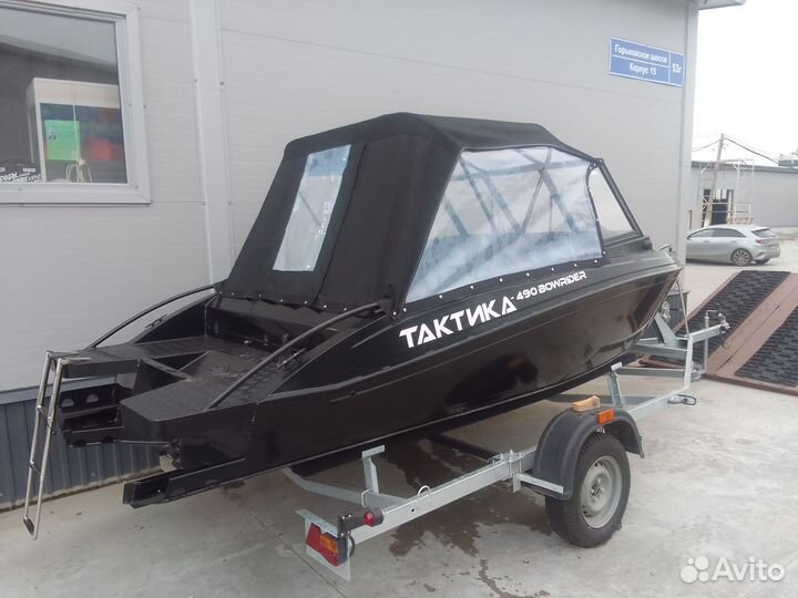 Алюминиевая лодка Тактика 490 Bowrider черный цвет