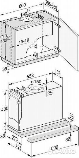 Вытяжка miele DAS 2620 матовый черный со сталью