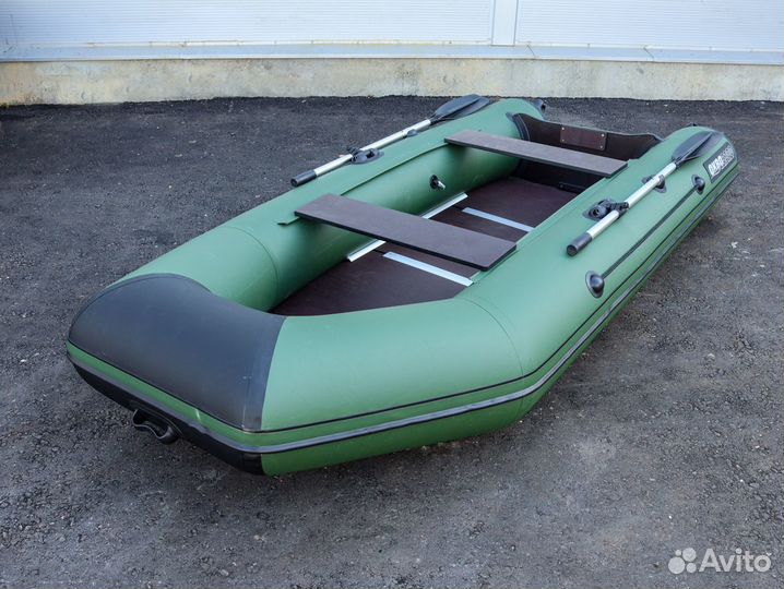 Лодка пвх Аква 3200 слань киль зеленый/черный